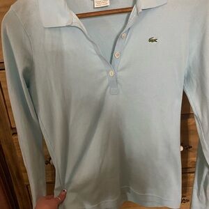 Lacoste Light Blue Crewneck Polo Women Small